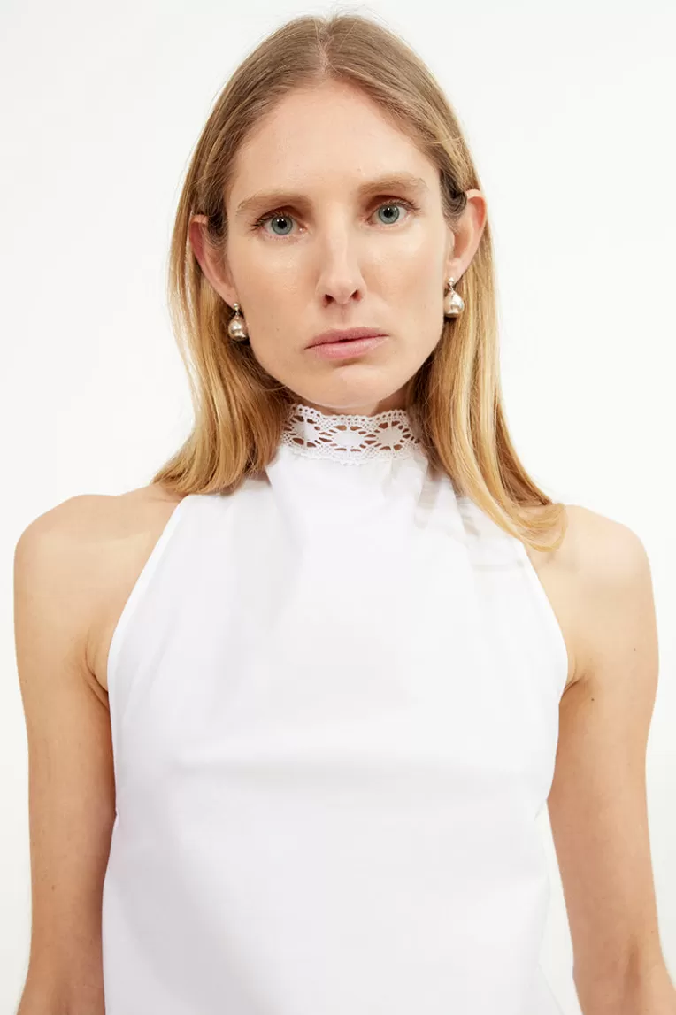 Tops & Chemises>Musier Paris top dos nu pizzo Blanc/White