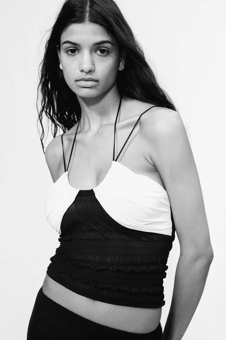 Tops & Chemises>Musier Paris top double bretelles brac Blanc/noir