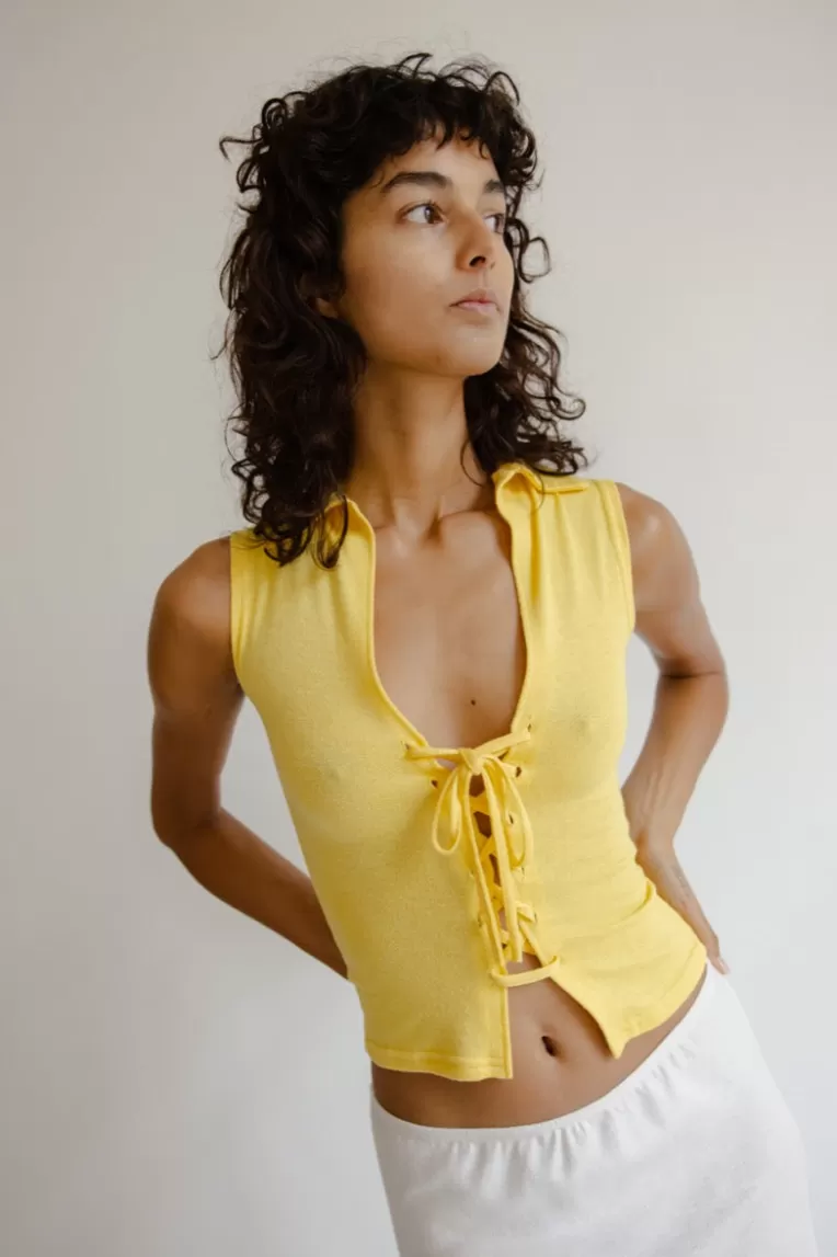 Tops & Chemises>Musier Paris top lacé en jersey portcros