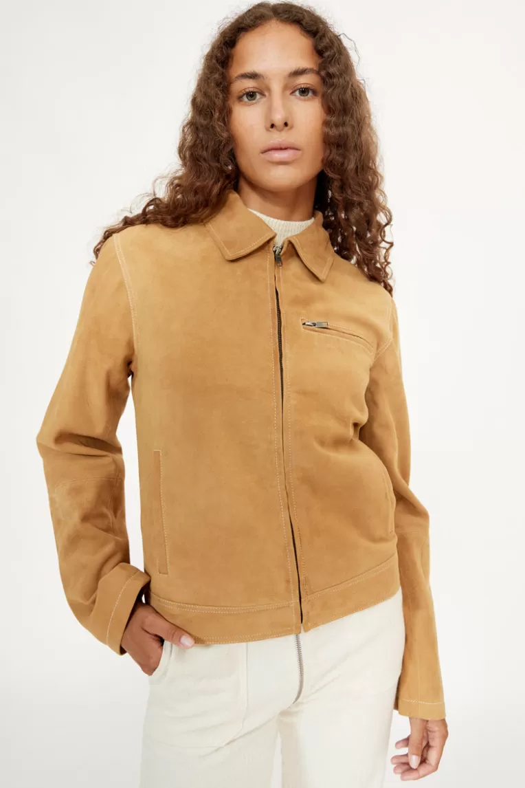 Vestes Et Manteaux>Musier Paris veste en daim bonny Sable